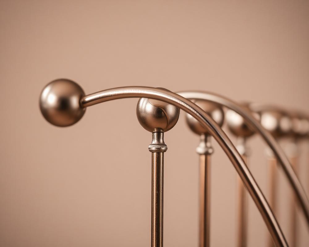 Detail of hand-forged metal rods with ball finials